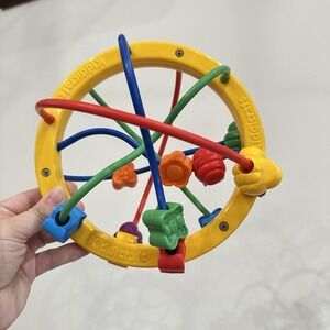 Kiddicraft Bead Ball Puzzle Ball Baby Toy Bright Vintage Plastic 90s Rare